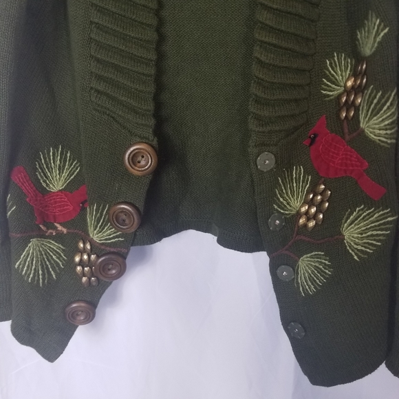 NORM THOMPSON Imprinted Cardigan - Picture 2 of 8